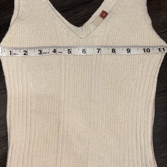 Anthropologie Pilcro Double Strap Ribbed Sweater Tank Size XS Cream/Dark Yellow - Picture 10 of 12